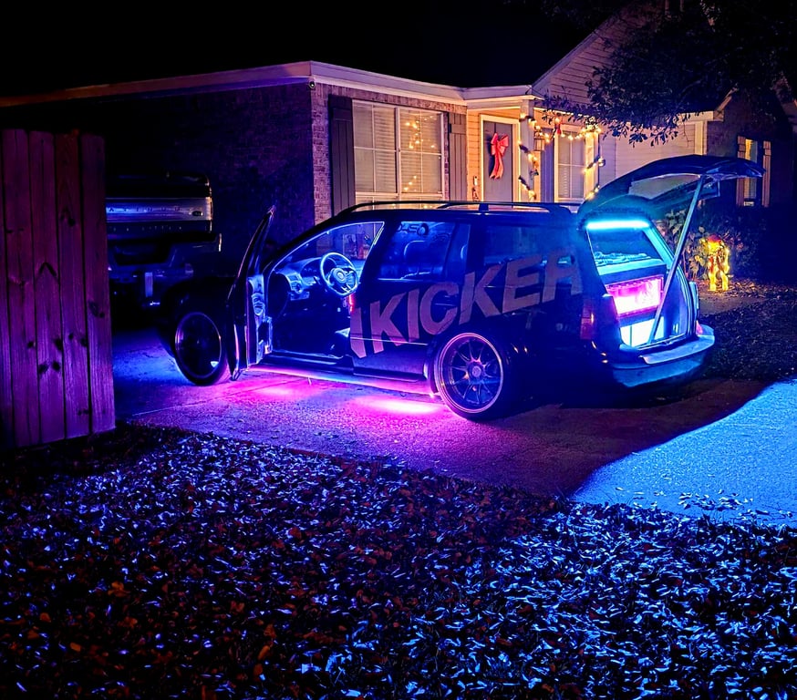 Car with Havoc Industries RGB LED strip lighting installed
